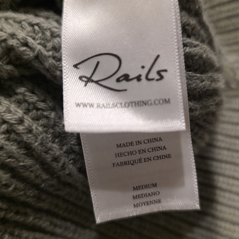 Rails Emery Moss Cashmere Blend Hoodie Sweater Medium - Picture 5 of 6